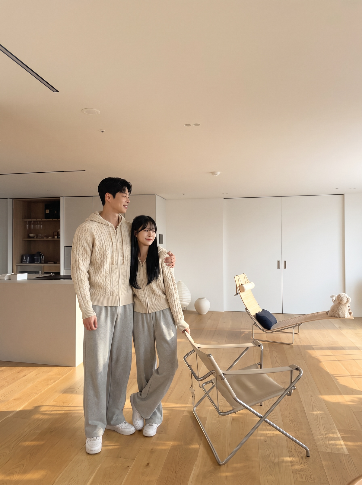 Autumn Cable Knit Hoodie Set