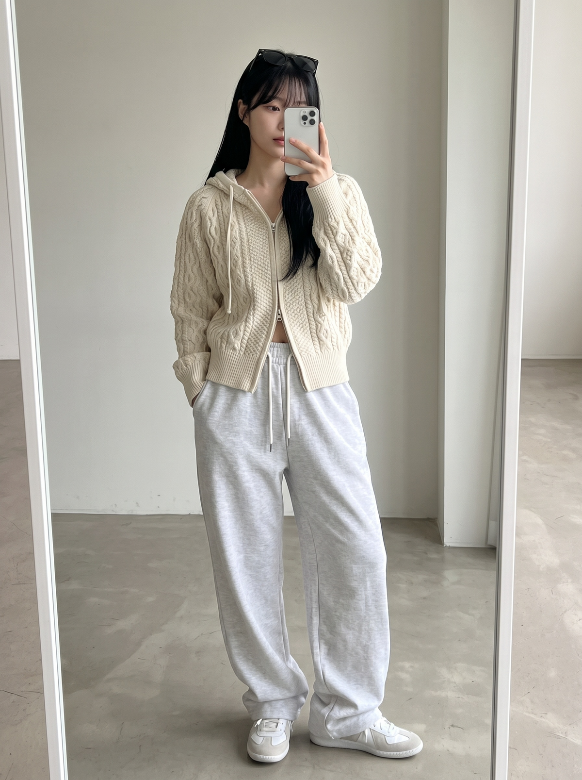 Autumn Cable Knit Hoodie Set