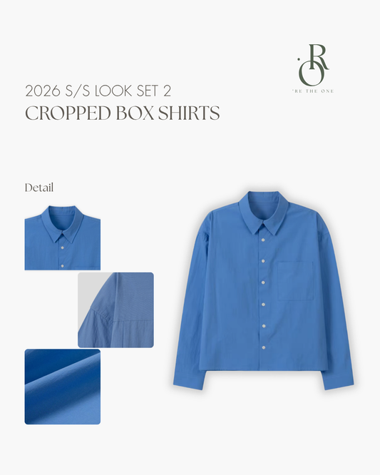 Summer Blue Box crop Shirts