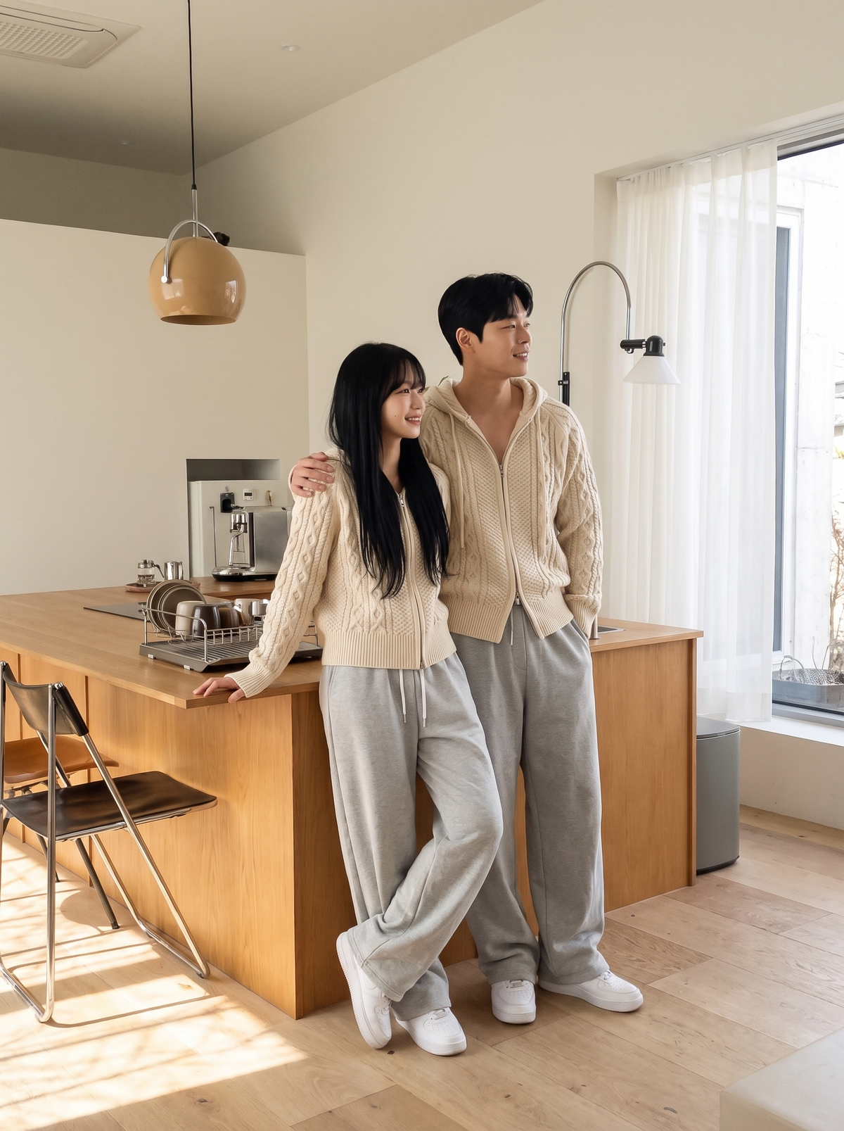 Autumn Cable Knit Hoodie Set