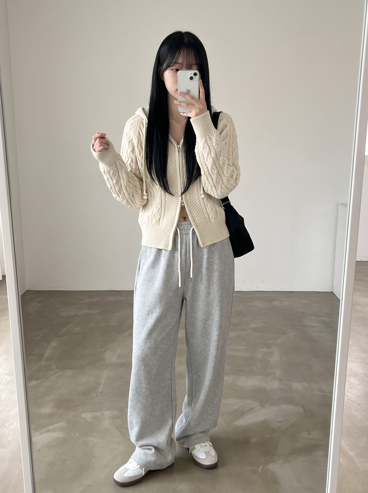 Autumn Cable Knit Hoodie Set