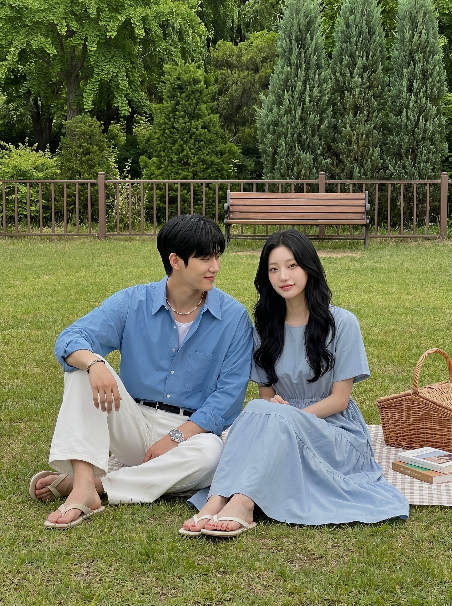Summer Blue Box crop Shirts