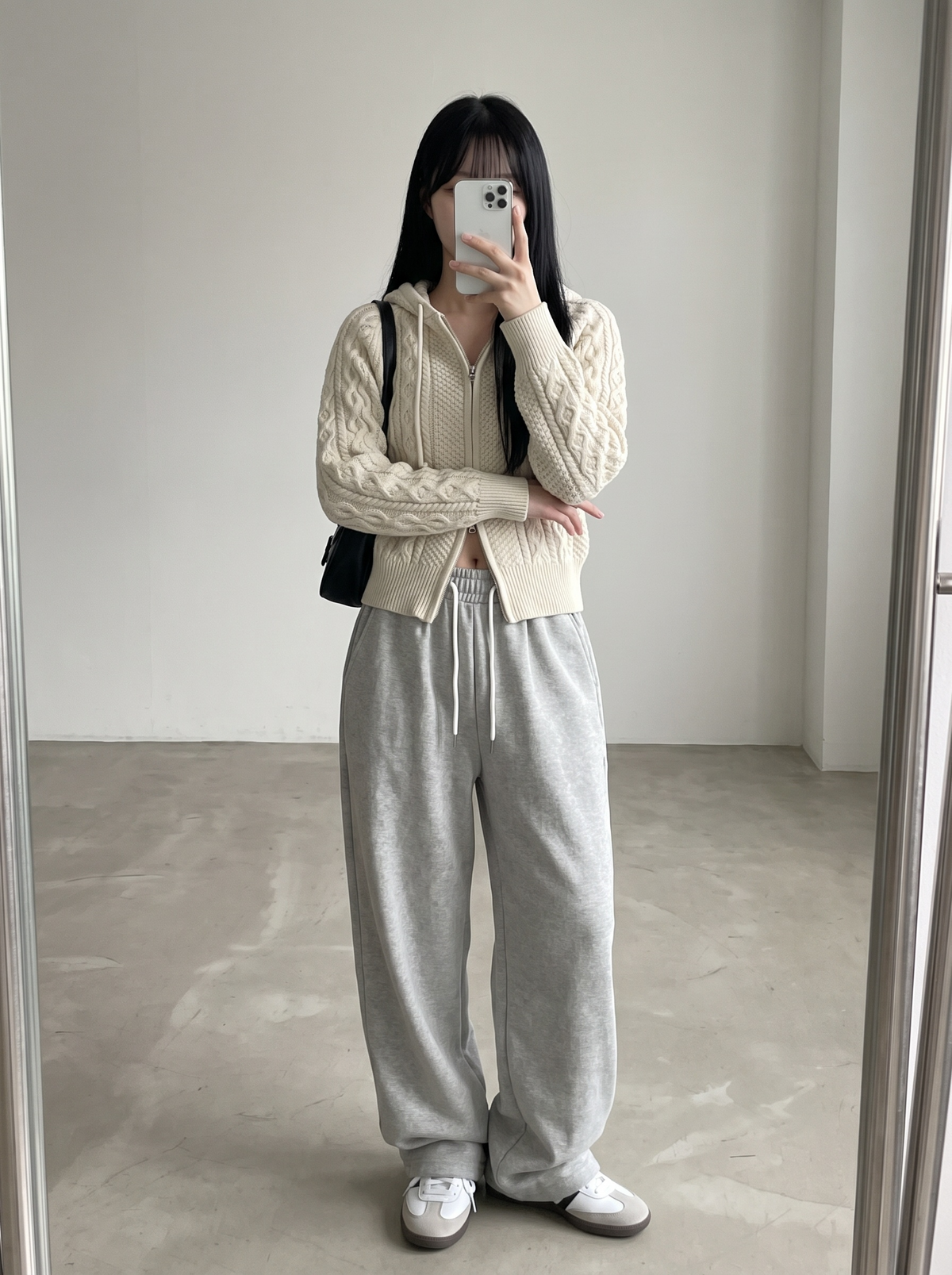 Autumn Cable Knit Hoodie Set