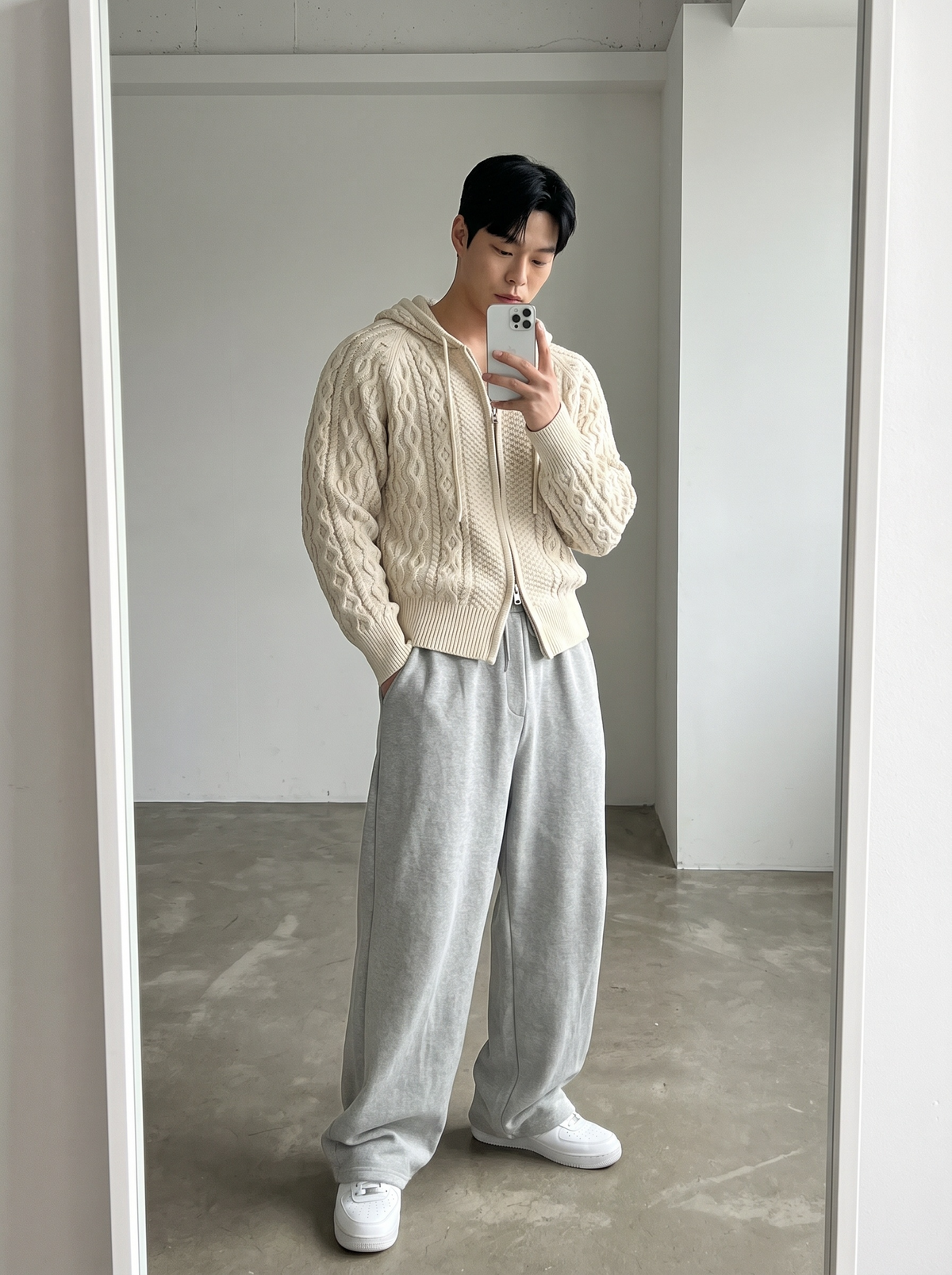 Autumn Cable Knit Hoodie Set